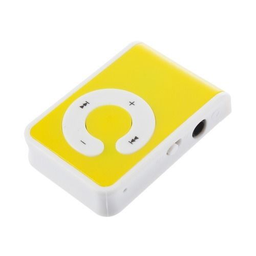 Mini Mp3 Player Shuflle Clip Entrada Micro Sd (Amarelo)